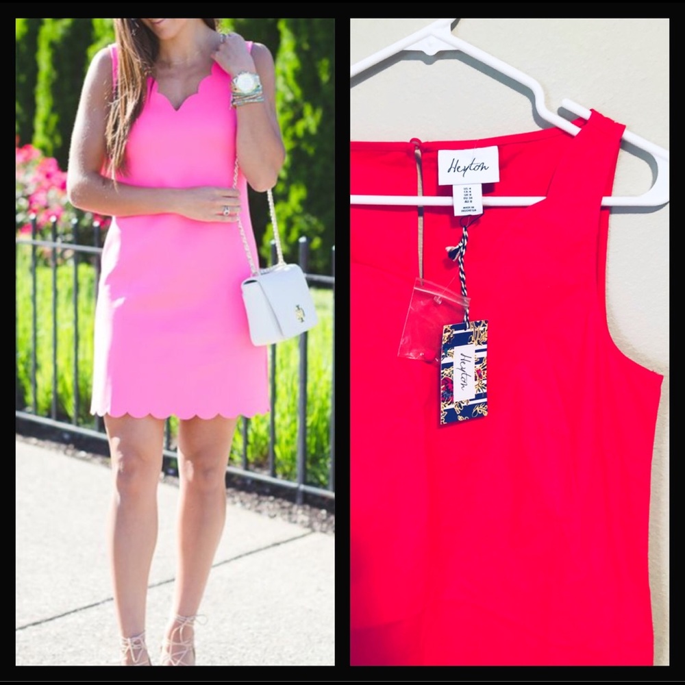 Heyton shift dress with scallop edge